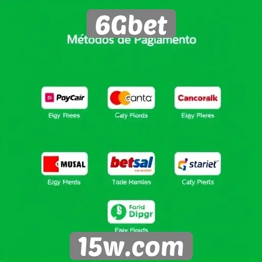 Métodos de pagamento suportados pelo 6Gbet
